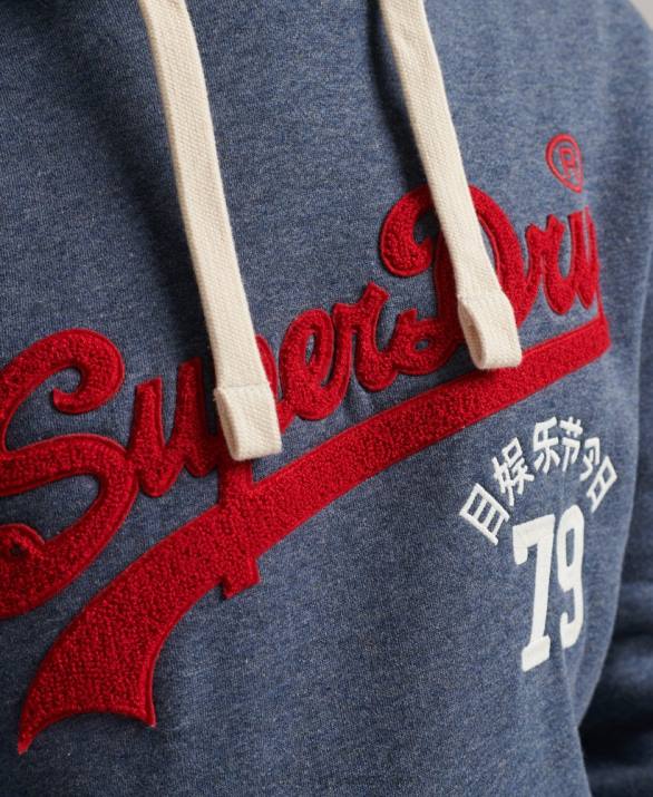 vintage λογότυπο ενδιαφέρον hoodie άνδρες είδη ένδυσης ΠΟΛΕΜΙΚΟ ΝΑΥΤΙΚΟ Superdry L02L5023