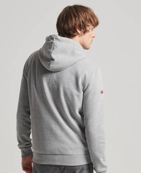 vintage λογότυπο κατάστημα κλασικό hoodie άνδρες είδη ένδυσης γκρί Superdry L02L502