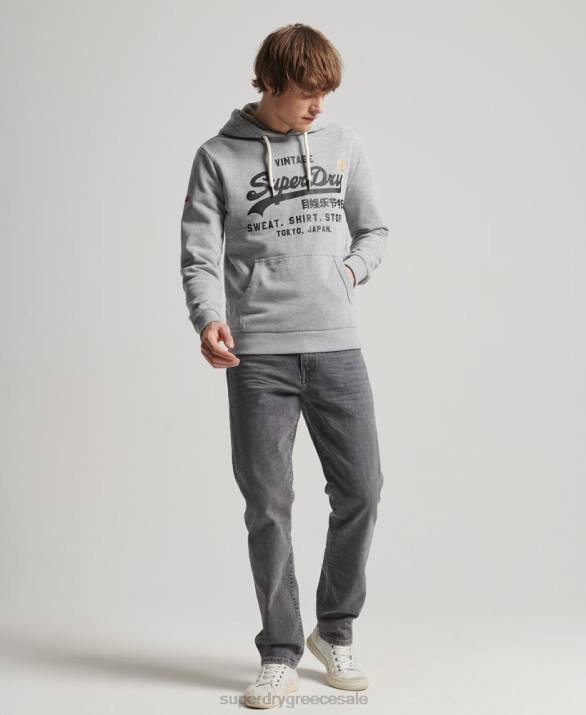 vintage λογότυπο κατάστημα κλασικό hoodie άνδρες είδη ένδυσης γκρί Superdry L02L502