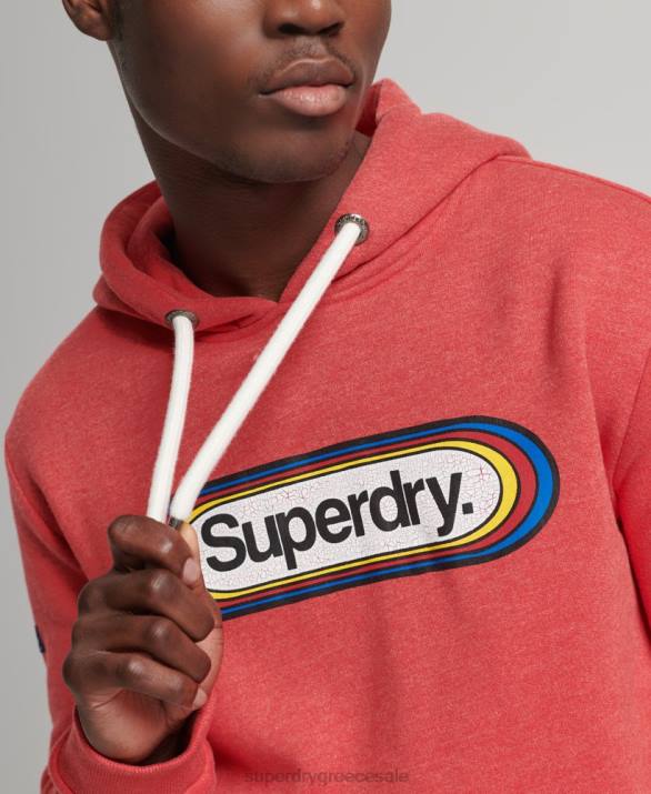 vintage πυρήνα λογότυπο εποχιακό hoodie άνδρες είδη ένδυσης το κόκκινο Superdry L02L5117