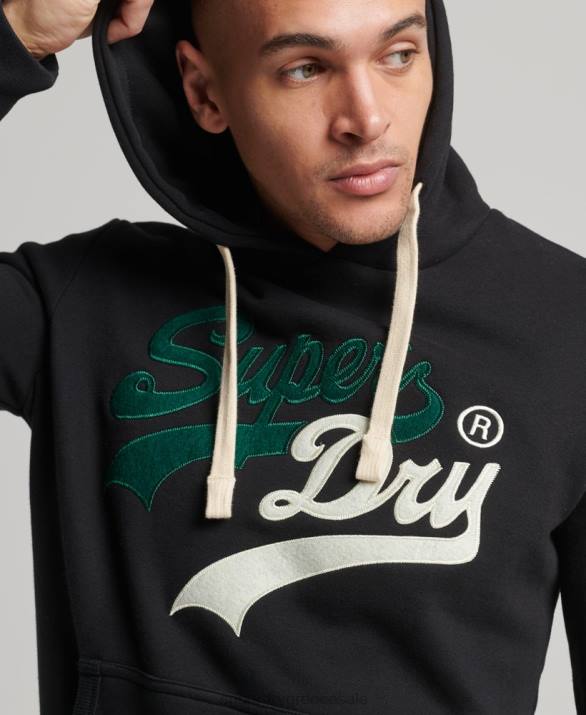 vintage λογότυπο ενδιαφέρον hoodie άνδρες είδη ένδυσης μαύρος Superdry L02L5145