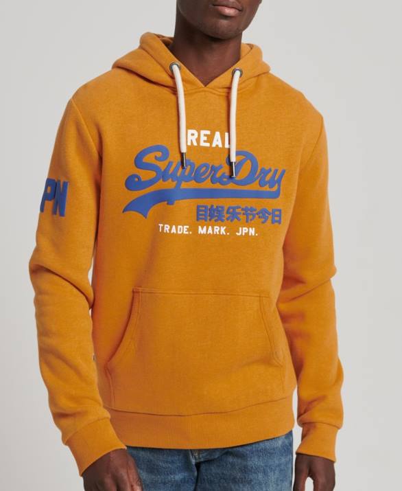 vintage λογότυπο κλασικό hoodie άνδρες είδη ένδυσης κίτρινος Superdry L02L5146