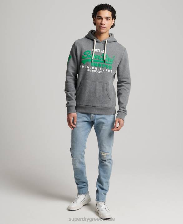 vintage λογότυπο κλασικό hoodie άνδρες είδη ένδυσης γκρί Superdry L02L5155