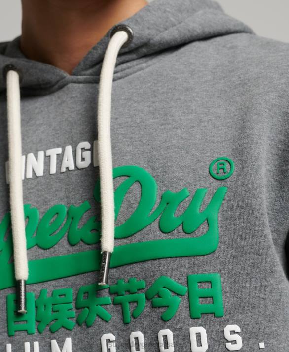 vintage λογότυπο κλασικό hoodie άνδρες είδη ένδυσης γκρί Superdry L02L5155