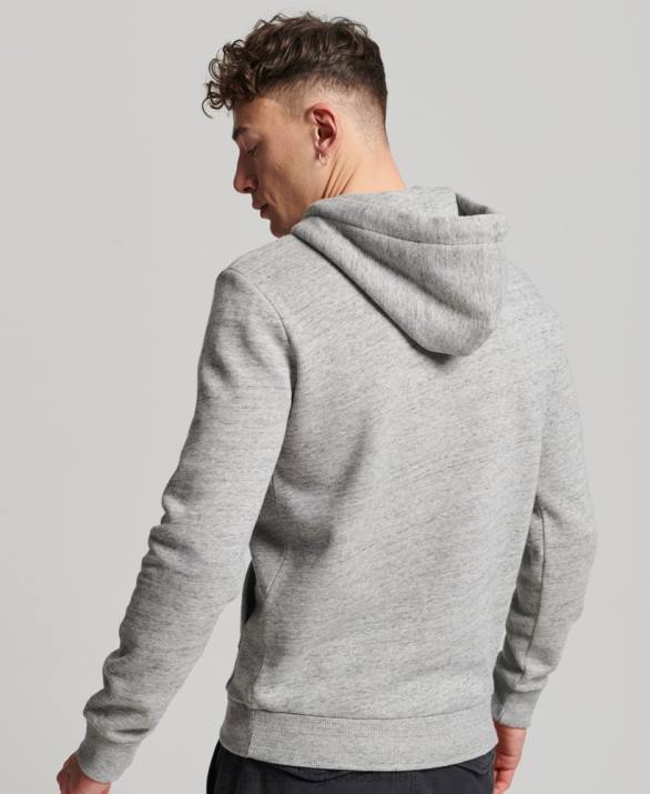 vintage λογότυπο αφηγηματικό hoodie άνδρες είδη ένδυσης γκρί Superdry L02L515
