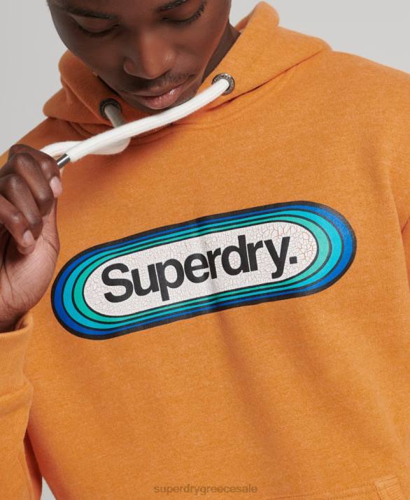 vintage πυρήνα λογότυπο εποχιακό hoodie άνδρες είδη ένδυσης κίτρινος Superdry L02L5195
