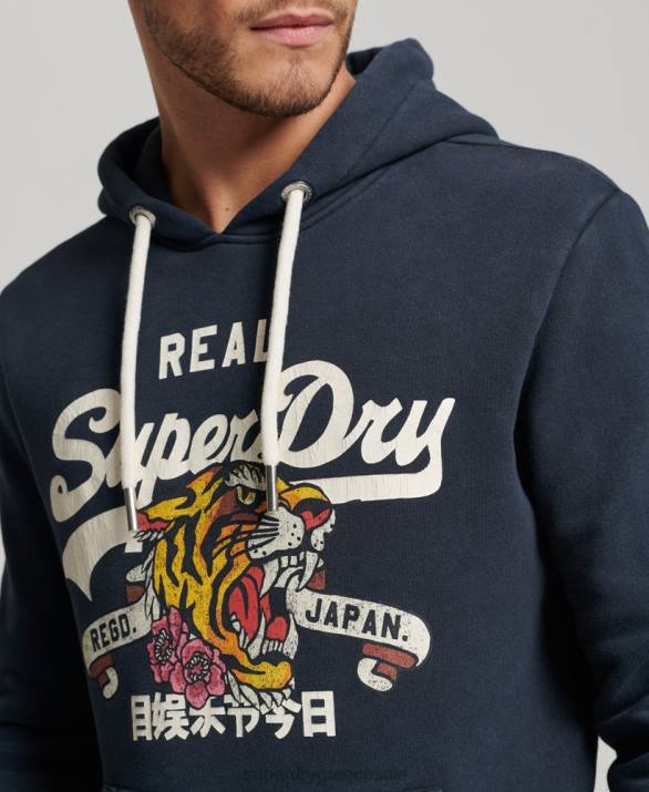 vintage λογότυπο αφηγηματικό hoodie άνδρες είδη ένδυσης ΠΟΛΕΜΙΚΟ ΝΑΥΤΙΚΟ Superdry L02L568