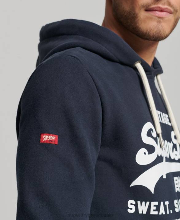 vintage λογότυπο κατάστημα κλασικό hoodie άνδρες είδη ένδυσης ΠΟΛΕΜΙΚΟ ΝΑΥΤΙΚΟ Superdry L02L584