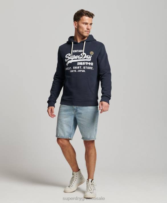 vintage λογότυπο κατάστημα κλασικό hoodie άνδρες είδη ένδυσης ΠΟΛΕΜΙΚΟ ΝΑΥΤΙΚΟ Superdry L02L584