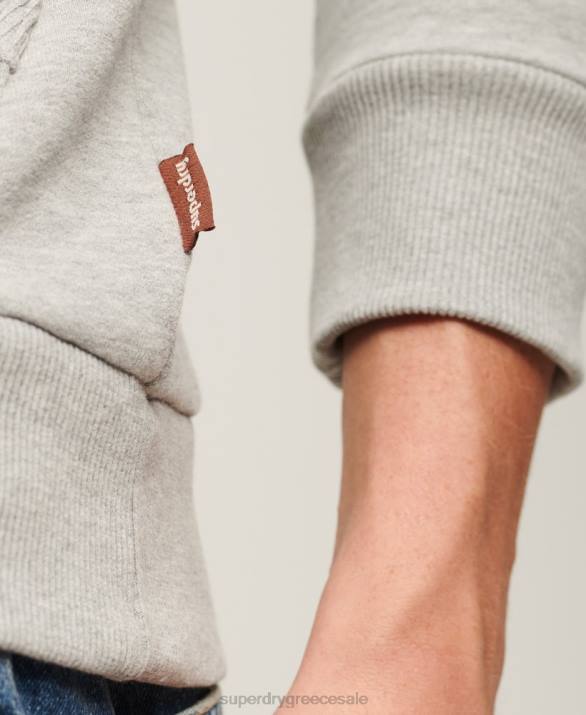 vintage λογότυπο αφηγηματικό hoodie άνδρες είδη ένδυσης γκρί Superdry L02L855