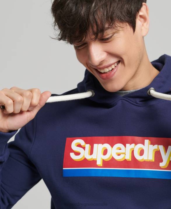 vintage πυρήνα λογότυπο εποχιακό hoodie άνδρες είδη ένδυσης ΠΟΛΕΜΙΚΟ ΝΑΥΤΙΚΟ Superdry L02L883