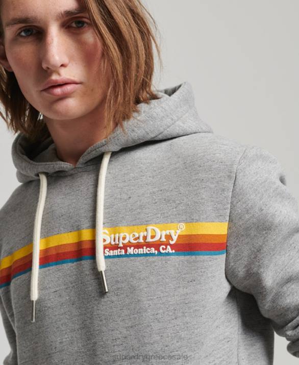 vintage hoodie venue άνδρες είδη ένδυσης γκρί Superdry L02L505