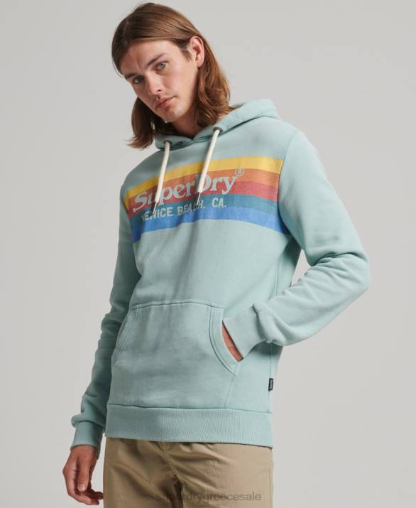 vintage hoodie venue άνδρες είδη ένδυσης πράσινος Superdry L02L631