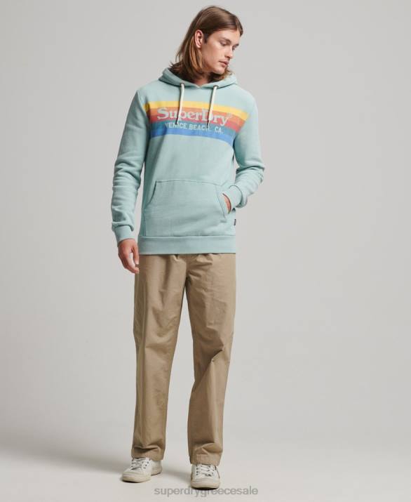 vintage hoodie venue άνδρες είδη ένδυσης πράσινος Superdry L02L631