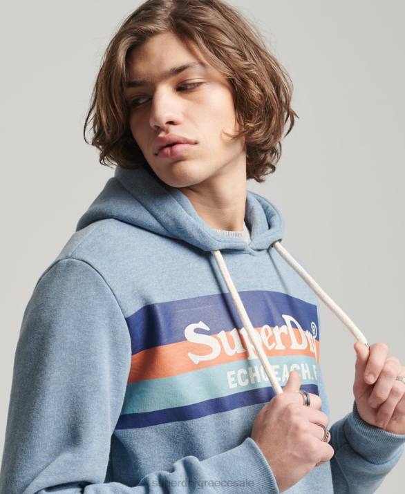 vintage hoodie venue άνδρες είδη ένδυσης γαλάζιο Superdry L02L735