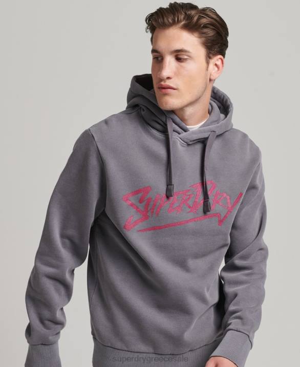 vintage indie mark hoodie άνδρες είδη ένδυσης σκούρο γκρι Superdry L02L811