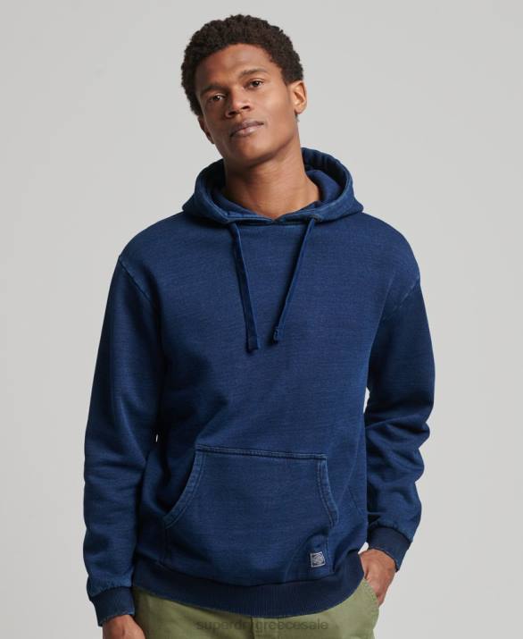vintage indigo hoodie άνδρες είδη ένδυσης σκούρο μπλε Superdry L02L802
