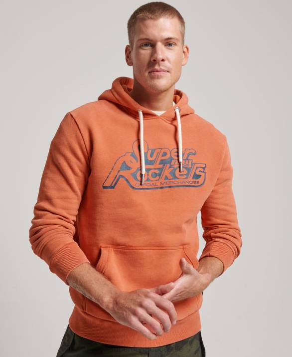 vintage shapers & makers hoodie άνδρες είδη ένδυσης πορτοκάλι Superdry L02L610