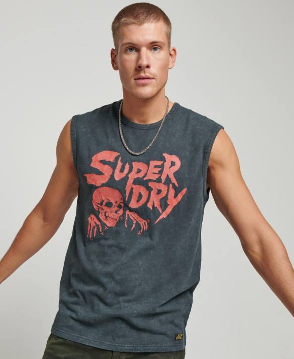 vintage γιλέκο lo-fi άνδρες είδη ένδυσης μαύρος Superdry L02L9