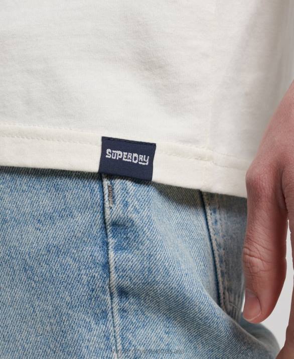 vintage tribal surf φανελάκι άνδρες είδη ένδυσης κρέμα Superdry L02L1478