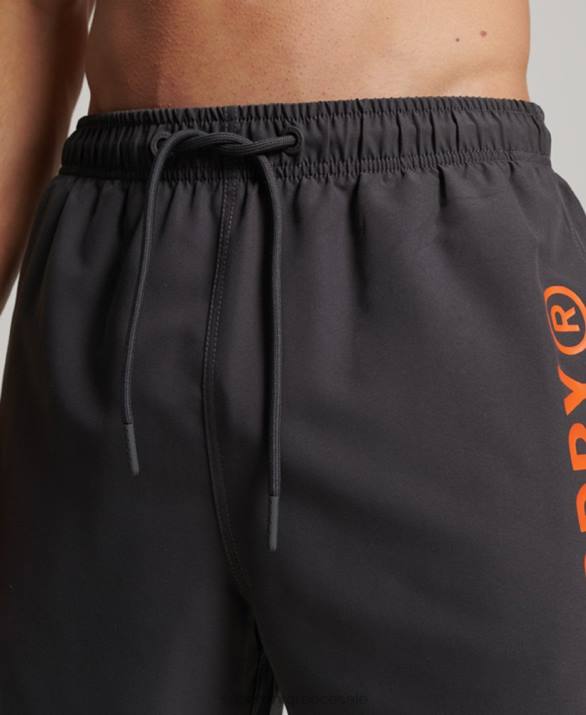 core sport ανακυκλωμένο σορτς κολύμβησης 17 ιντσών άνδρες είδη ένδυσης σκούρο γκρι Superdry L02L385