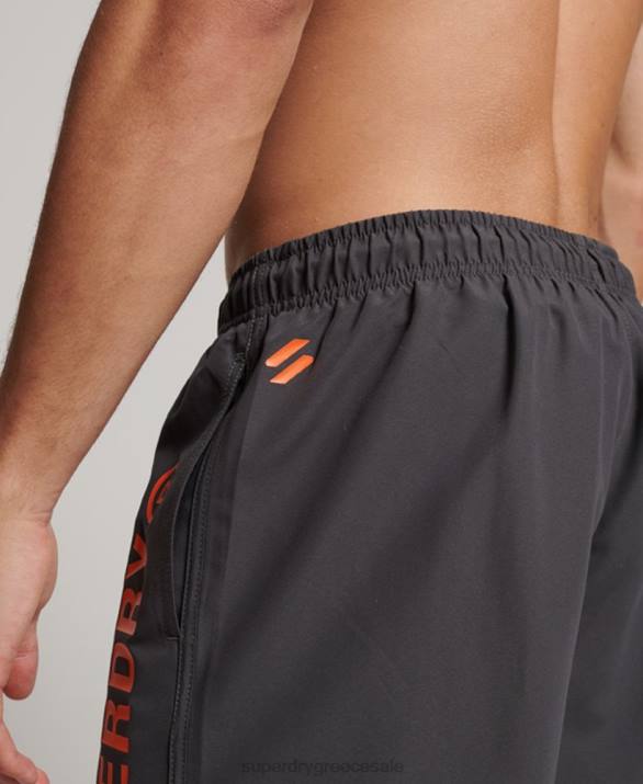 core sport ανακυκλωμένο σορτς κολύμβησης 17 ιντσών άνδρες είδη ένδυσης σκούρο γκρι Superdry L02L385