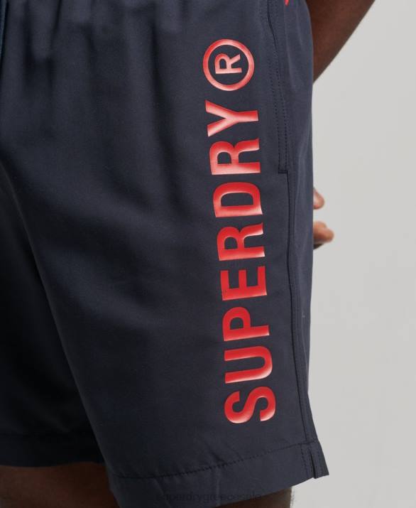 core sport ανακυκλωμένο σορτς κολύμβησης 17 ιντσών άνδρες είδη ένδυσης ΠΟΛΕΜΙΚΟ ΝΑΥΤΙΚΟ Superdry L02L392