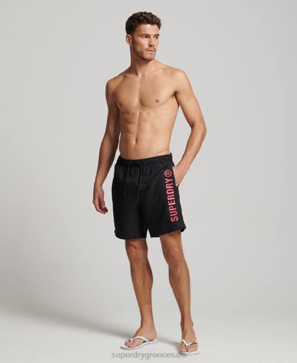 core sport ανακυκλωμένο σορτς κολύμβησης 17 ιντσών άνδρες είδη ένδυσης μαύρος Superdry L02L399