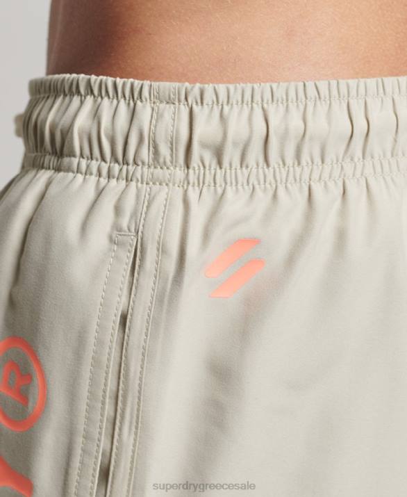 core sport ανακυκλωμένο σορτς κολύμβησης 17 ιντσών άνδρες είδη ένδυσης μπεζ Superdry L02L403