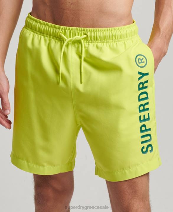 core sport ανακυκλωμένο σορτς κολύμβησης 17 ιντσών άνδρες είδη ένδυσης κίτρινος Superdry L02L424