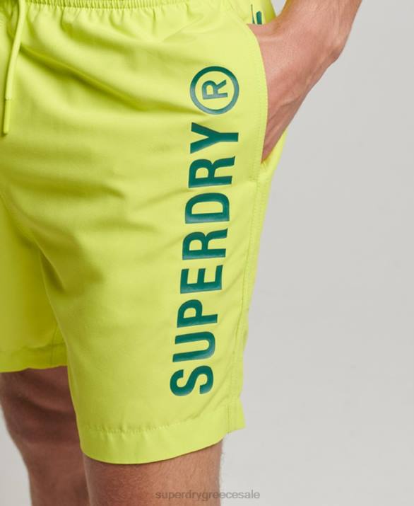 core sport ανακυκλωμένο σορτς κολύμβησης 17 ιντσών άνδρες είδη ένδυσης κίτρινος Superdry L02L424
