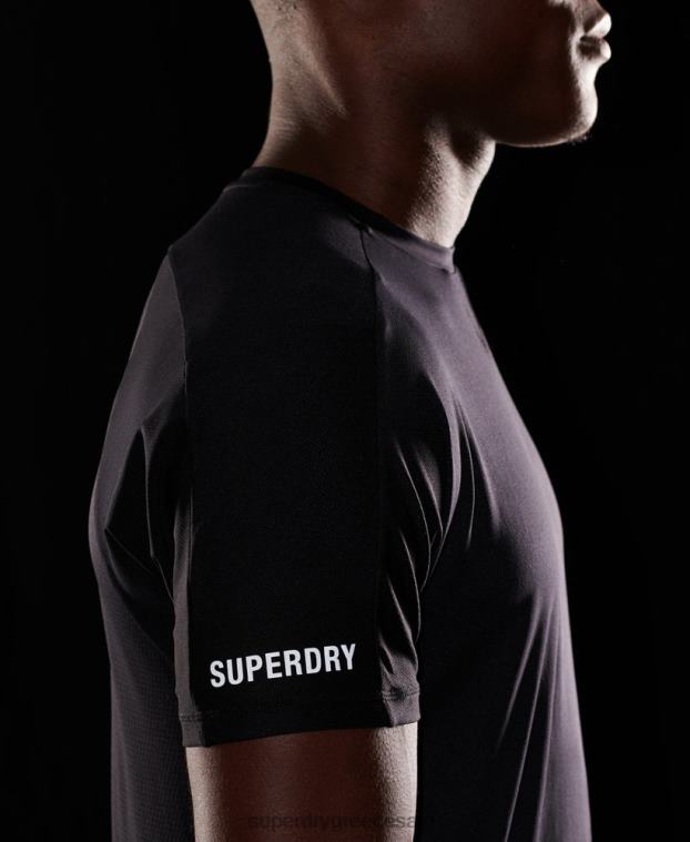 τρέξιμο κοντομάνικο μπλουζάκι άνδρες Superdry είδη ένδυσης 00T2R5403 μαύρος
