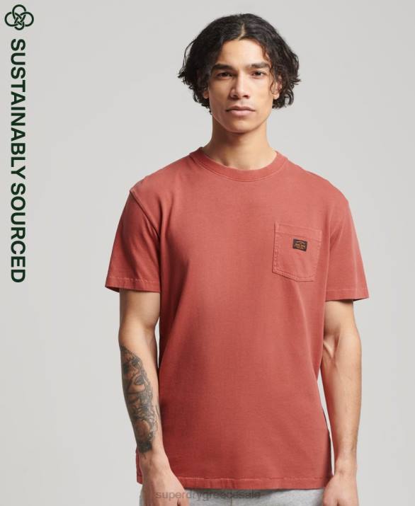 T-shirt τσέπης vintage από οργανικό βαμβάκι άνδρες είδη ένδυσης καφέ Superdry L02L4864