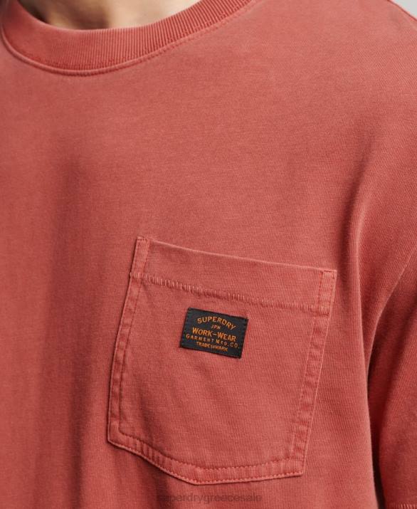 T-shirt τσέπης vintage από οργανικό βαμβάκι άνδρες είδη ένδυσης καφέ Superdry L02L4864