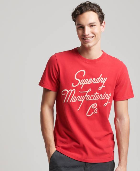 T-shirt σε στυλ vintage σενάριο άνδρες είδη ένδυσης το κόκκινο Superdry L02L4890