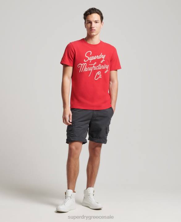 T-shirt σε στυλ vintage σενάριο άνδρες είδη ένδυσης το κόκκινο Superdry L02L4890