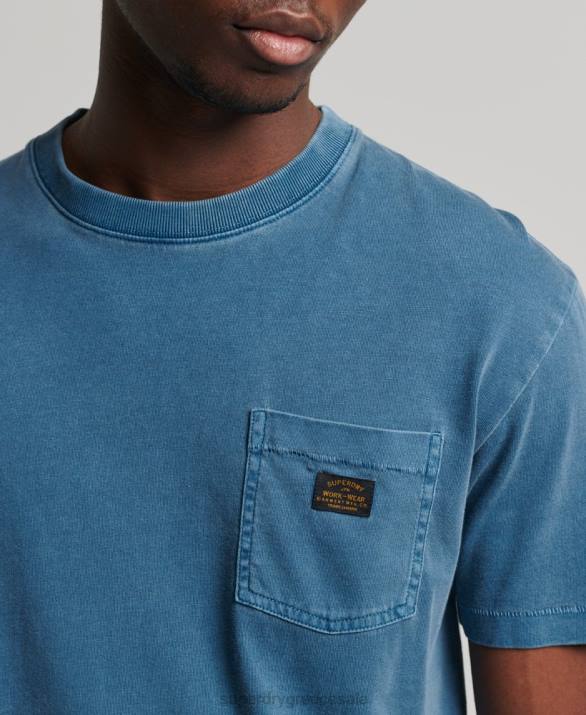 T-shirt τσέπης vintage από οργανικό βαμβάκι άνδρες είδη ένδυσης μπλε Superdry L02L4956