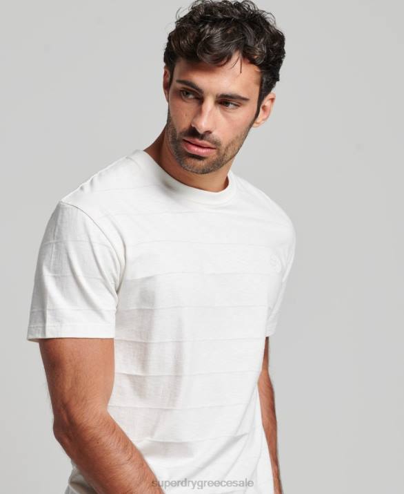 t-shirt από βιολογικό βαμβάκι vintage υφή άνδρες είδη ένδυσης άσπρο Superdry L02L10