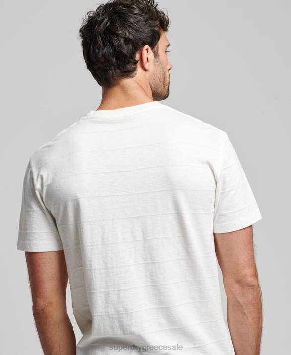t-shirt από βιολογικό βαμβάκι vintage υφή άνδρες είδη ένδυσης άσπρο Superdry L02L10