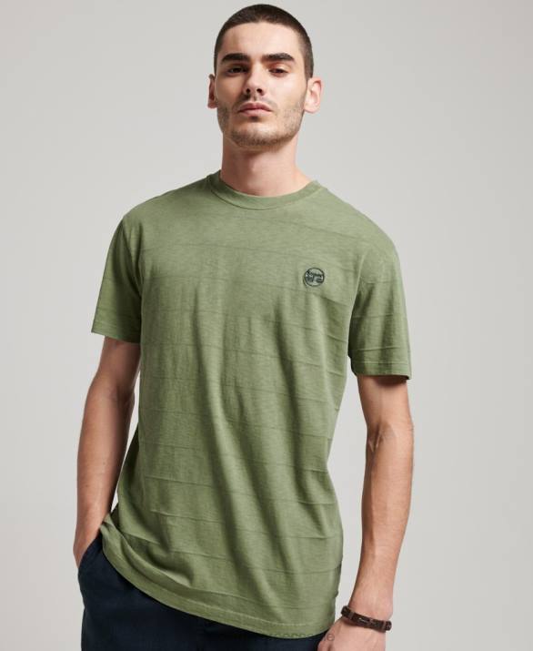 t-shirt από βιολογικό βαμβάκι vintage υφή άνδρες είδη ένδυσης χακί Superdry L02L121