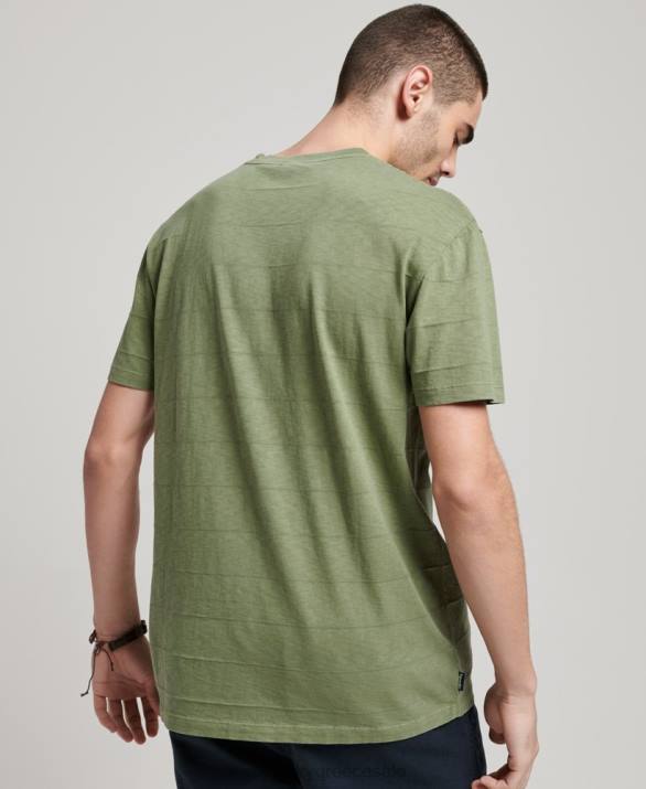 t-shirt από βιολογικό βαμβάκι vintage υφή άνδρες είδη ένδυσης χακί Superdry L02L121