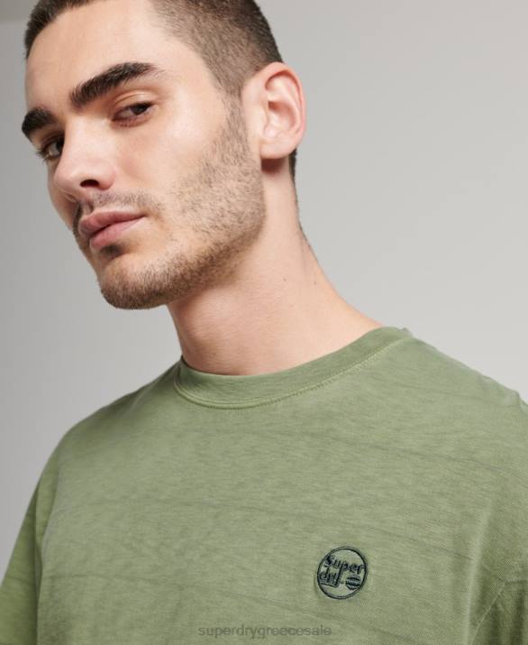 t-shirt από βιολογικό βαμβάκι vintage υφή άνδρες είδη ένδυσης χακί Superdry L02L121