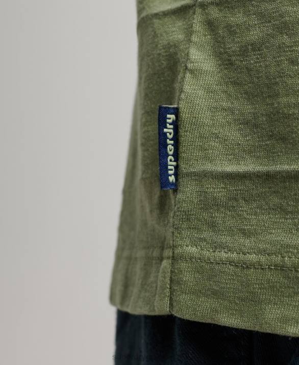 t-shirt από βιολογικό βαμβάκι vintage υφή άνδρες είδη ένδυσης χακί Superdry L02L121