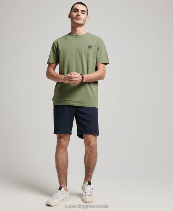 t-shirt από βιολογικό βαμβάκι vintage υφή άνδρες είδη ένδυσης χακί Superdry L02L121