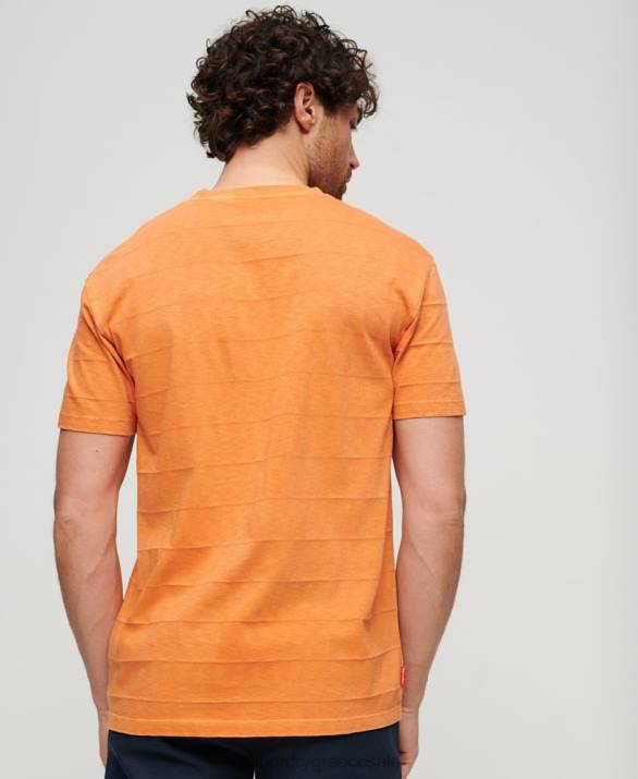 t-shirt από βιολογικό βαμβάκι vintage υφή άνδρες είδη ένδυσης πορτοκάλι Superdry L02L21