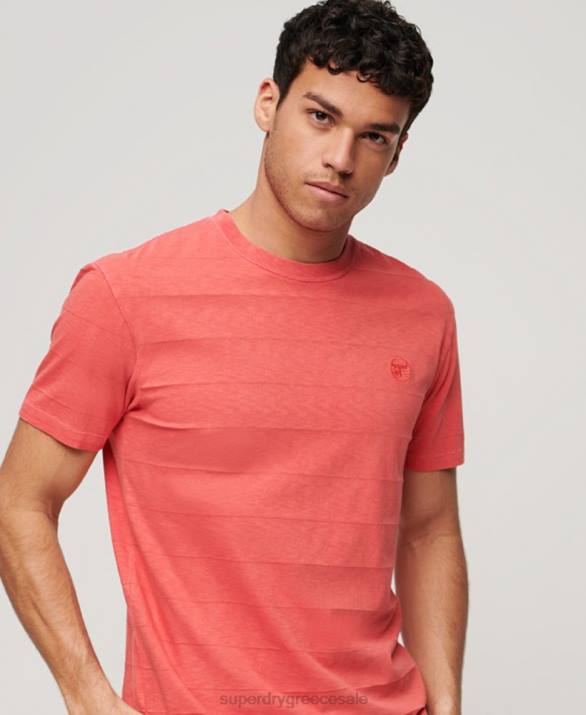 t-shirt από βιολογικό βαμβάκι vintage υφή άνδρες είδη ένδυσης ροζ Superdry L02L31