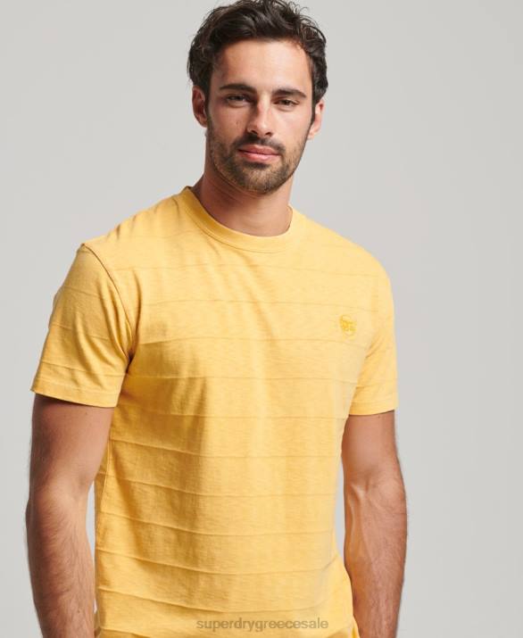t-shirt από βιολογικό βαμβάκι vintage υφή άνδρες είδη ένδυσης κίτρινος Superdry L02L34