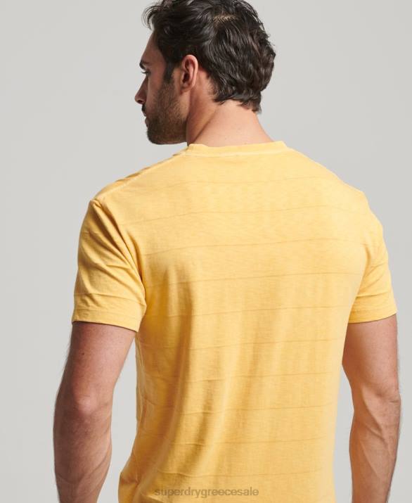t-shirt από βιολογικό βαμβάκι vintage υφή άνδρες είδη ένδυσης κίτρινος Superdry L02L34