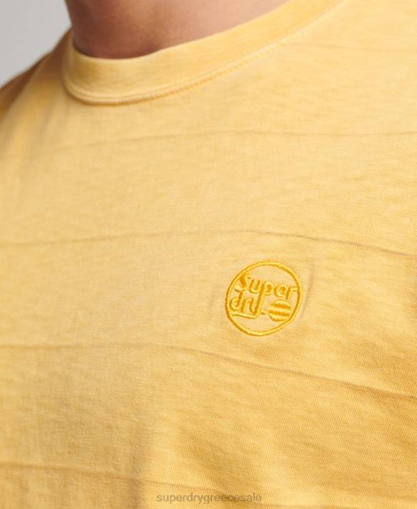 t-shirt από βιολογικό βαμβάκι vintage υφή άνδρες είδη ένδυσης κίτρινος Superdry L02L34