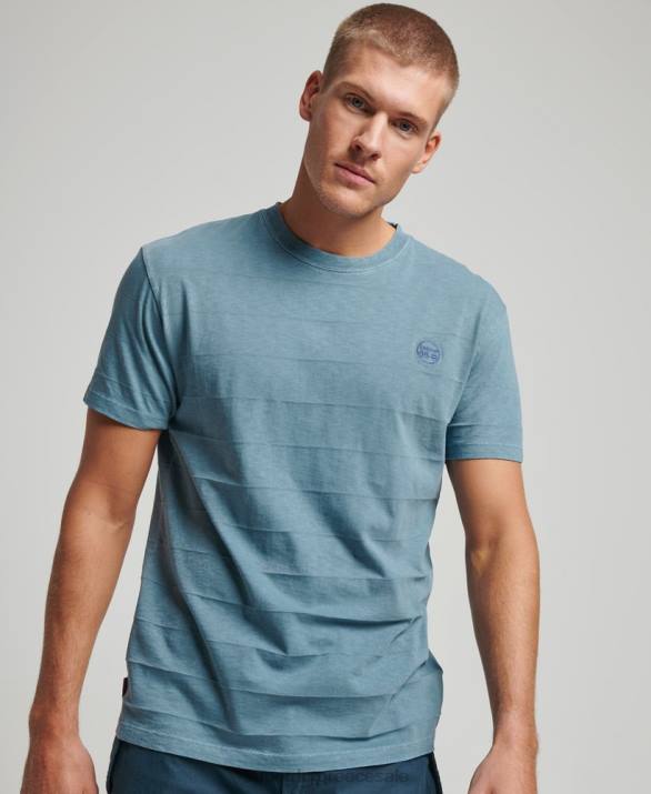 t-shirt από βιολογικό βαμβάκι vintage υφή άνδρες είδη ένδυσης μπλε Superdry L02L48